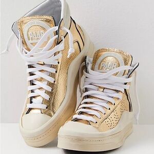 P448 She's So Golden Rail Hi Top Sneakers New Without Box